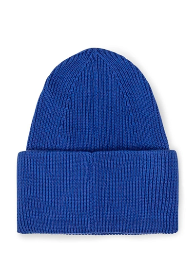 Shop Off-white Off Stamp Knit Beanie Hat In Blue