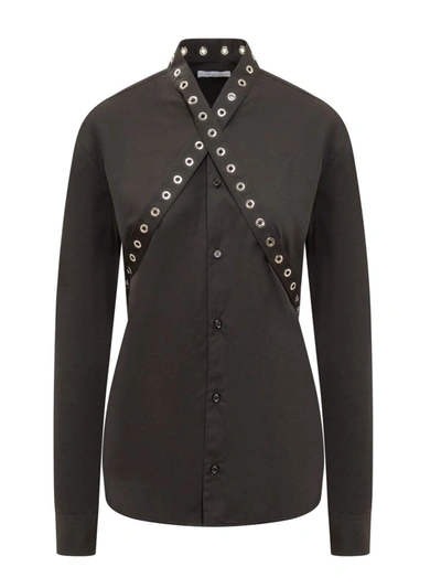 Shop Off-white Shirt With Belt Eyelets In Black