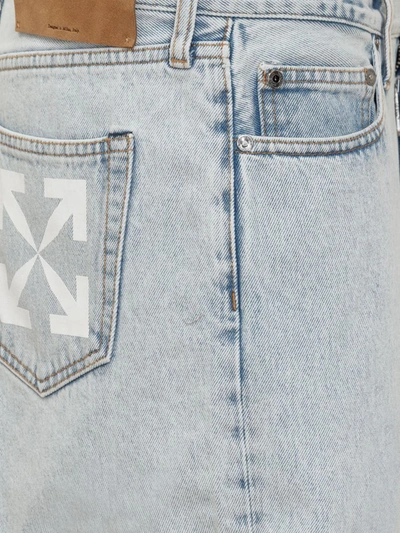 Shop Off-white Single Arrow Short Jeans In Blue