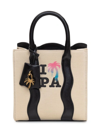 Shop Palm Angels I Love Pa Tote Bag In Beige
