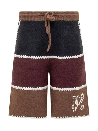 Shop Palm Angels Knitted Shorts In Brown
