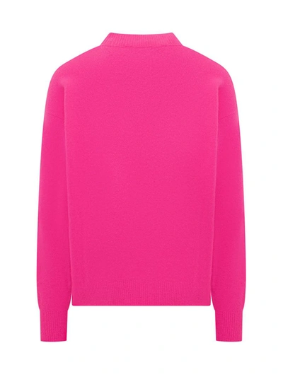 Shop Palm Angels Logo Sweater In Pink
