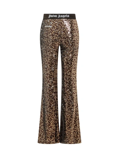 Shop Palm Angels Pant With Sequins In Gold