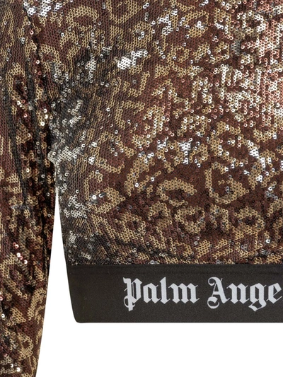 Shop Palm Angels Top With Sequins In Brown