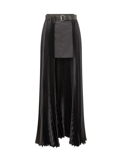 Shop Peter Do Pleated Belted Skirt In Black