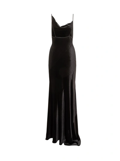 Shop Philosophy Di Lorenzo Serafini Long Velvet Dress In Black