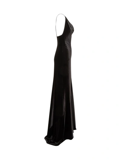 Shop Philosophy Di Lorenzo Serafini Long Velvet Dress In Black