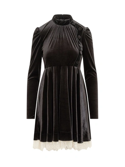 Shop Philosophy Di Lorenzo Serafini Velvet Dress In Black