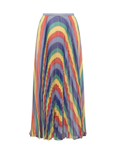 Shop Rochas Long Skirt In Multicolor