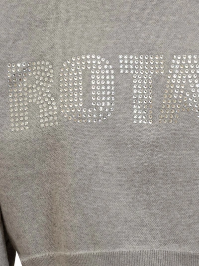 Shop Rotate Birger Christensen Rotate Sweatshirt With Rhinestones In Grey