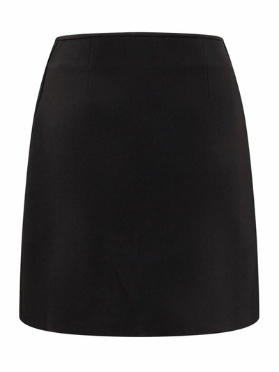 Shop Ferragamo Skirt With Logo In Black