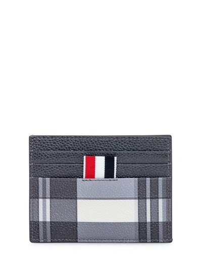 Shop Thom Browne Madras Card Holder In Grey