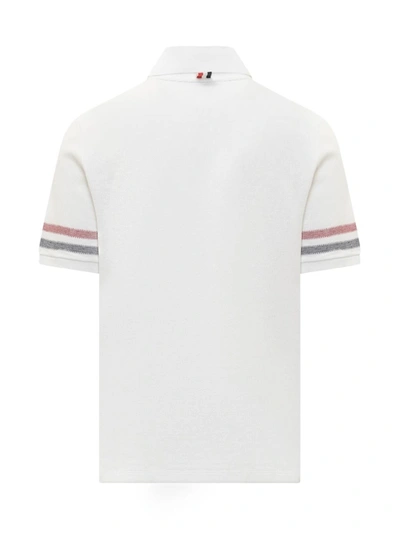 Shop Thom Browne Polo Shirt With Logo In White