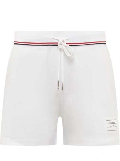 Shop Thom Browne Sweatpants Shorts In White