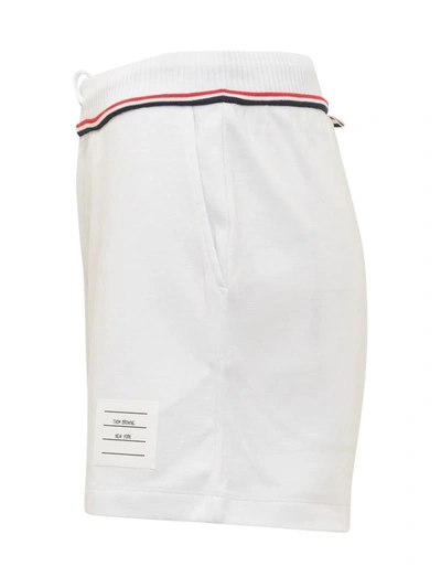 Shop Thom Browne Sweatpants Shorts In White