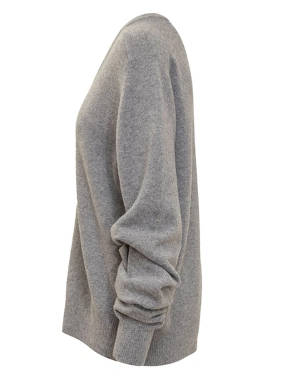 Tory Burch Gathered Sleeves Jumper In Grey