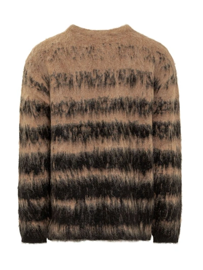 Shop Untitled Artworks Mohair Lines Sweater In Brown