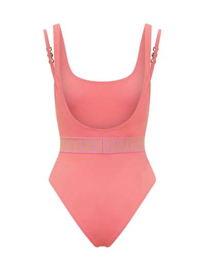 Shop Versace Medusa One Piece Swimsuit In Pink
