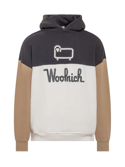 Shop Woolrich Sweatshirt With Logo In White