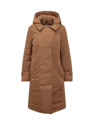 Shop Woolrich Trench Down Jacket In Brown