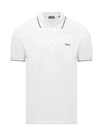 Shop Zegna Polo Shirt With Logo In White