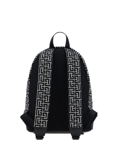 Shop Balmain Backpack-monogram Jacquard