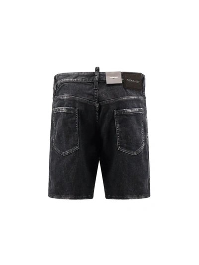 Shop Dsquared2 Cotton Bermuda Shorts With Ripped Effect