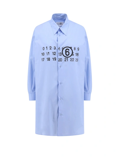 Shop Mm6 Maison Margiela Shirt Dress With Numeric Signature Print