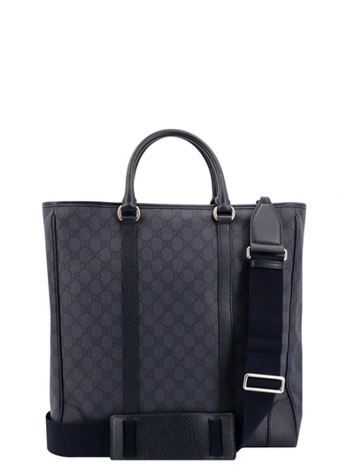 Shop Gucci Gg Supreme Fabric And Leather Handbag With Metal Logo
