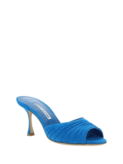 Shop Manolo Blahnik Pirua 070 Suede Slide Shoes