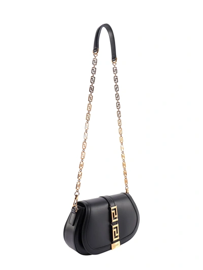 Shop Versace Greca Goddess Leather Shoulder Bag