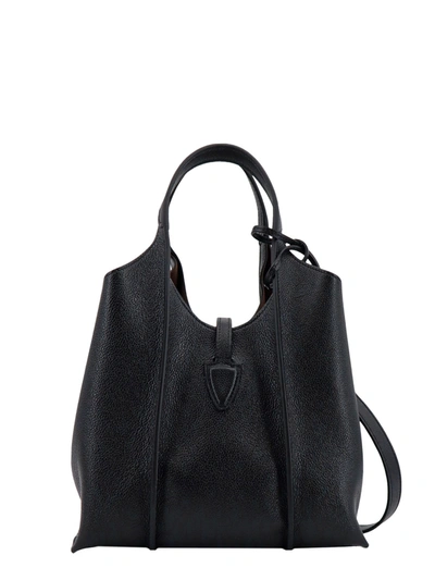 Shop Tod's Leather Shoulder Bag With T Timeless Detail