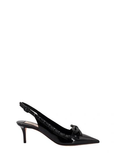 Shop Valentino Patent Leather Slingback With Frontal Bow