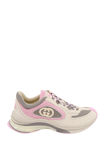 Shop Gucci Leather And Nylon Sneakers With Lateral Gg Logo