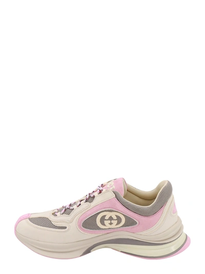 Shop Gucci Leather And Nylon Sneakers With Lateral Gg Logo