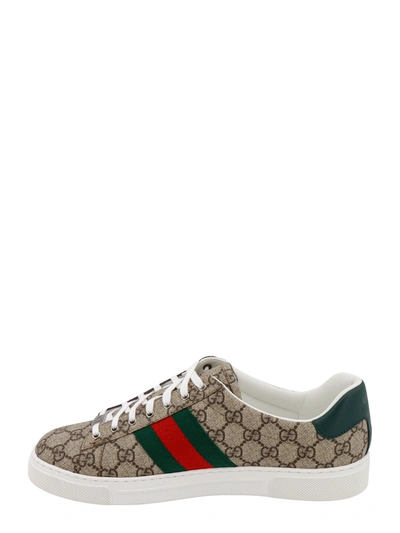 Shop Gucci Gg Supreme Fabric Sneakers With Lateral Web Band