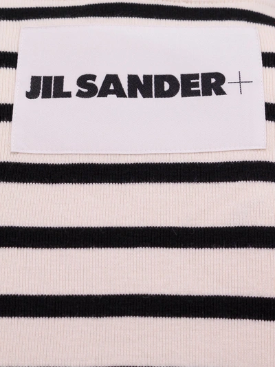 Shop Jil Sander Cotton Sweatshirt With Striped Motif