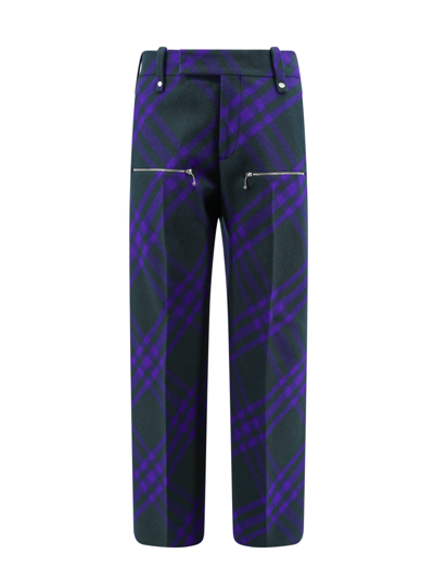 Shop Burberry Check Wool Trouser