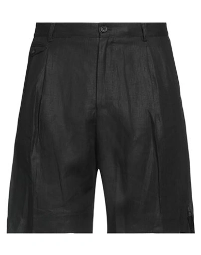 Shop Dolce & Gabbana Man Shorts & Bermuda Shorts Black Size 40 Linen