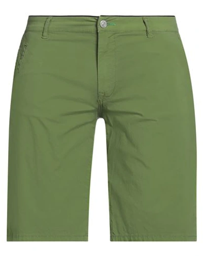 Shop Grey Daniele Alessandrini Man Shorts & Bermuda Shorts Green Size 32 Cotton, Elastane