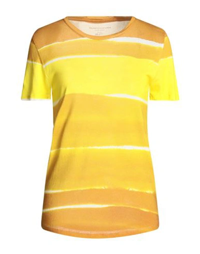 Majestic Filatures Woman T-shirt Yellow Size 4 Viscose, Linen In Yellow