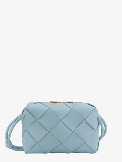 Shop Bottega Veneta Woman Cassette Woman Blue Shoulder Bags