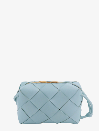 Shop Bottega Veneta Woman Cassette Woman Blue Shoulder Bags