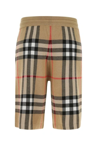 Shop Burberry Man Embroidered Silk Blend Bermuda Shorts In Multicolor