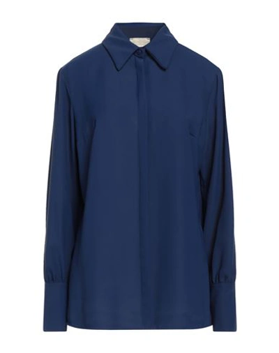 Shop Kate By Laltramoda Woman Shirt Navy Blue Size 10 Polyester