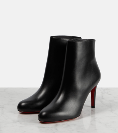 Shop Christian Louboutin Women Pumppie Booty Leather Ankle Boots In Black