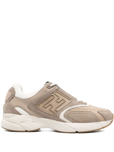 Shop Fendi Men Sneakers In Cream