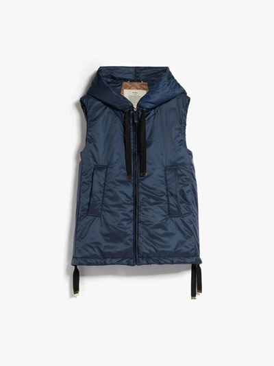 Shop Max Mara The Cube Greengo Waterproof Technical Canvas Vest In Navy