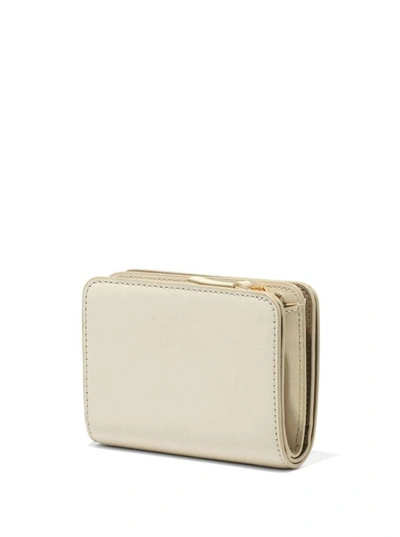Shop Marc Jacobs 'the J Marc Mini' Ivory White Wallet With Logo Detail In Leather Woman