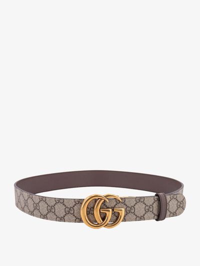 Shop Gucci Woman Gg Marmont Woman Beige Belts In Cream